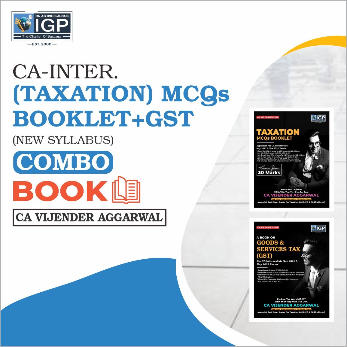 CA Inter Taxation (GST) + MCQ Booklet BookTaxation Tax + GST) CA Vijender Aggarwal